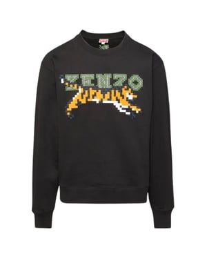 Kenzo Paris digitaal tijgerontwerp zwart sweatshirt
