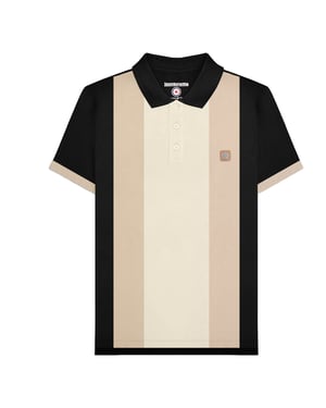 Lambretta Heren Vintage poloshirt met panelen (Zwart)