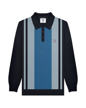 Lambretta Heren AW24 Vintage poloshirt met lange mouwen (Marine)