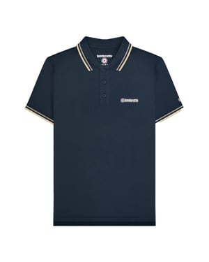 Lambretta Heren Twin Tip Groot & Lang Poloshirt (Marine/Cinder/Crème)