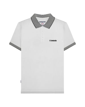 Lambretta Heren SS25 Tweekleurig Poloshirt (Wit)