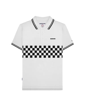 Lambretta Heren SS25 Tweekleurig Gestipt Poloshirt (Wit, Zwart)