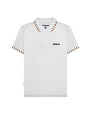 Lambretta Heren SS25 Twin Tip Poloshirt (Wit/Kleurig)
