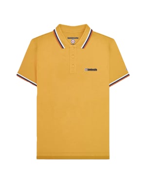 Lambretta Heren SS25 Driekleurige Polo Shirt (Goud)
