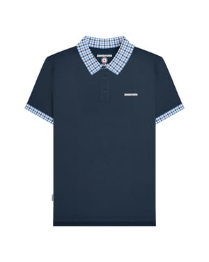 Lambretta Heren SS25 Gingham Big & Tall Poloshirt (Navy)