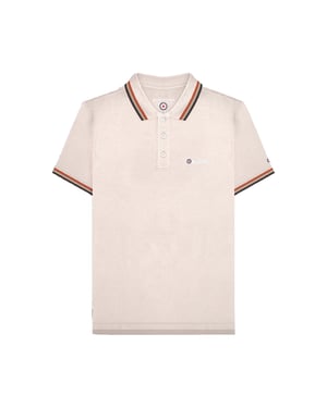 Lambretta Heren SS25 Driekleurige Poloshirt (Havermout)