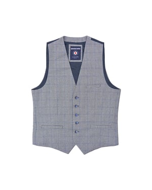 Lambretta Heren George Prince Of Wales Geruite Waistcoat (Grijs)