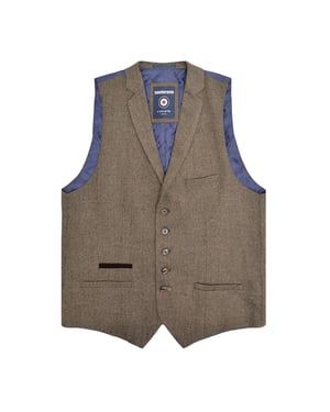 Lambretta Heren Morgan Herringbone Gilet (Bruin)