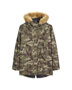 Lambretta Camouflage Parka Heren (Kaki Groen)