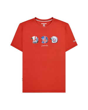 Lambretta Heren SS25 Helm T-Shirt (Rood)
