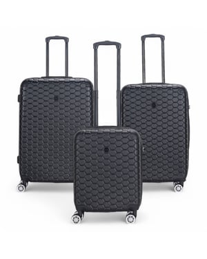 Uitbreidbare zwarte harde ABS-koffer met 8 wielen, reiskoffer, handbagage en vakantiekoffer