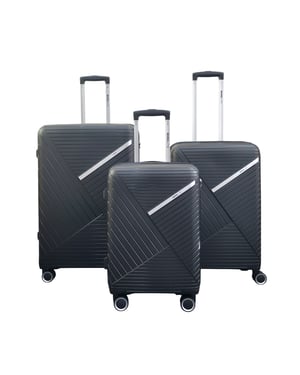 Robuuste harde zwarte koffer met 8 wielen voor op reis of op vakantie