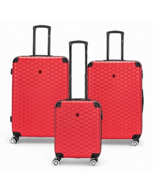 Uitbreidbare rode harde ABS 8-wiel bagage reiskoffer handbagage vakantie koffer