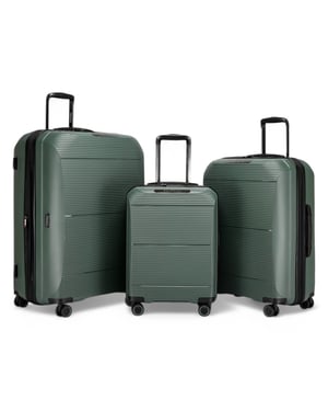 Uitbreidbare roze harde PP 8-wiel bagage reiskofferset voor handbagage en vakantie