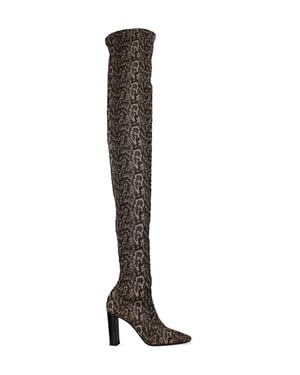 Saint Laurent Moon dijhoge laarzen Nude