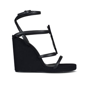 Saint Laurent Cassandra espadrilles Zwart