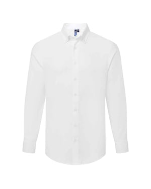 Premier Heren Supreme Oxford Formeel Overhemd Met Lange Mouwen (Wit)