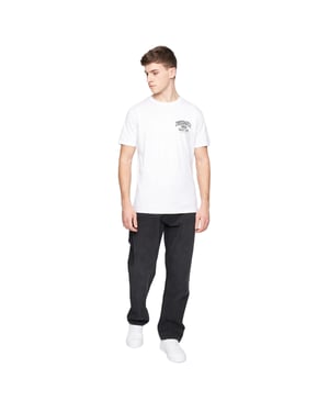 Crosshatch Heren Tillman Stone Wash Baggy Jeans (Zwart)