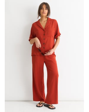Rust Luchtstroom Oversized Shirt Top