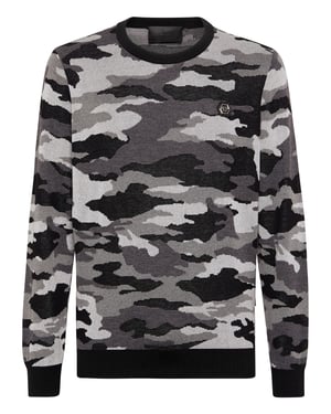 Pullover Ronde Hals Camouflage
