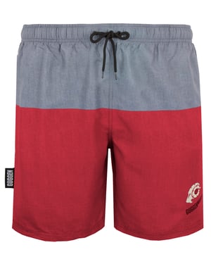 Zwemshort voor heren met patroonstrepen rood