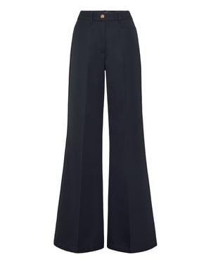 Wool Marine Low Waist Trousers