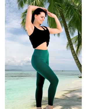 Naadloze Leggings voor Dames Donkergroen