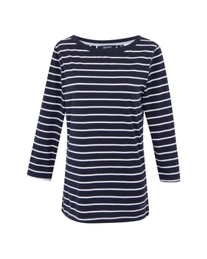 Regatta Dames/Dames Baylette II Gestreept T-shirt (Marine, Wit)