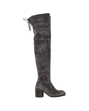 Stuart Weitzman Genna Over The Knee Laarzen in Grijs Suède