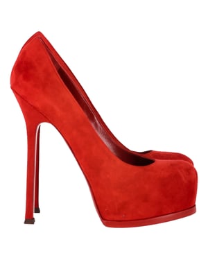 Saint Laurent Tribtoo Pumps in Rood Suède