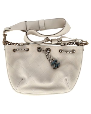 Chanel CC Paris-Rome Schoudertas in Witte Leer
