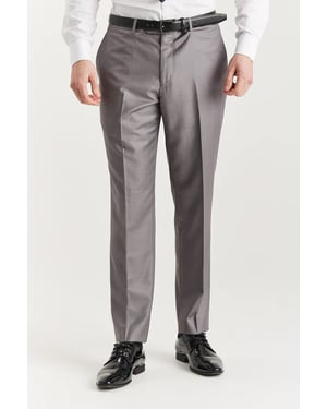 Heren grijze getailleerde broek, slim formeel