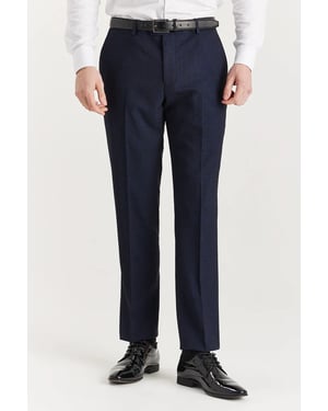 Heren marineblauwe kostuumbroek Prince of Wales formele broek