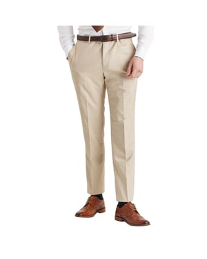 Beige lichtgewicht zomerbruiloftsfeestbroek voor heren