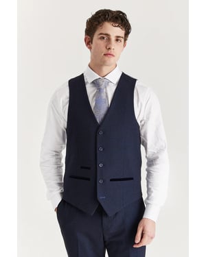 Heren marineblauw kostuumvest Prince of Wales formeel vest