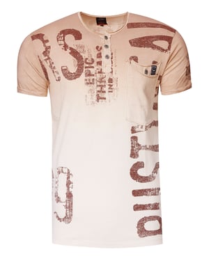 T-shirt met gradiënt en prints wassen