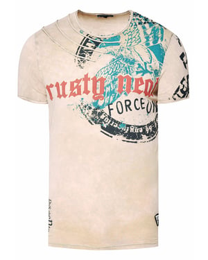 gewassen T-shirt met adelaarprint