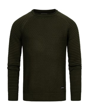 Zware biker Chunky trui met ronde hals