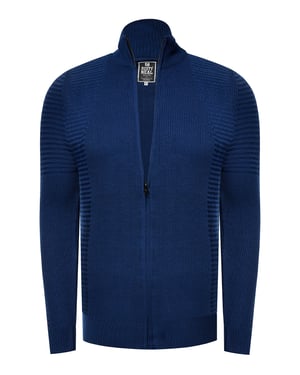Fijne gebreide jas in biker-stijl met slim fit pasvorm