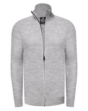 Fijne gebreide jas in biker-stijl met slim fit pasvorm