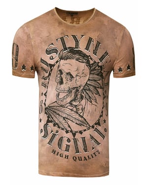 T-shirt met een was met schedelprint