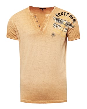 V-hals T-shirt met print aan de zijkant