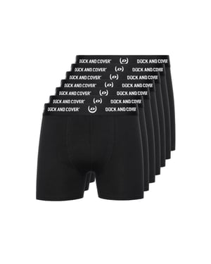 Duck and Cover Heren Anvilli Boxershorts (Set van 7) (Zwart)