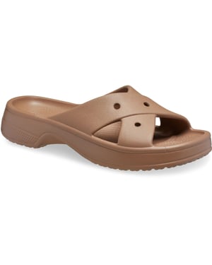 Crocs Classic Cross Strap Thermoplastische Dames Sandalen in Melk Chocolade