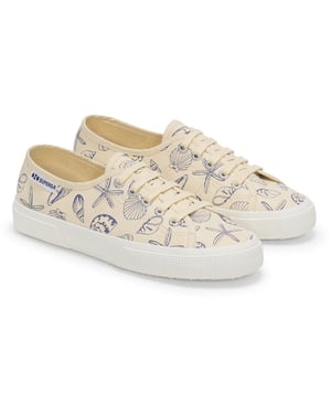 Superga 3750 Seashells Print Katoenen Dames Beige Sneakers