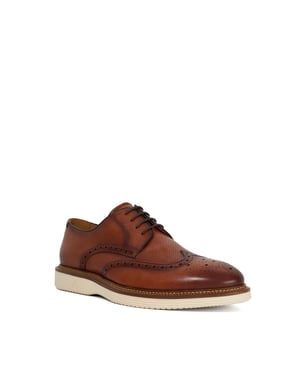 Dune Mannen Benidictus - Nubuck Veterschoenen met Brogue-details