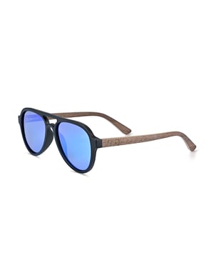Earth Wood Mazatlan gepolariseerde zonnebril - Walnoot/Blauw