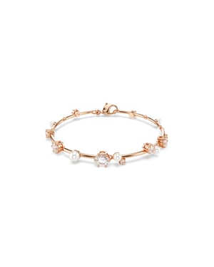 Swarovski 'Constella Bars' Damesgouden Geplateerde Metaalarmband - Roze 5729505