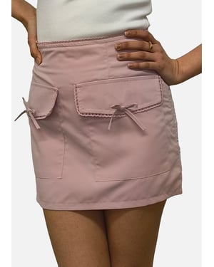 Roze Strikdetail Micro Minirok