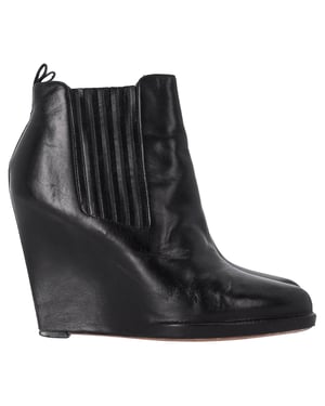 Givenchy Wedge Enkelboots in Zwart Leer